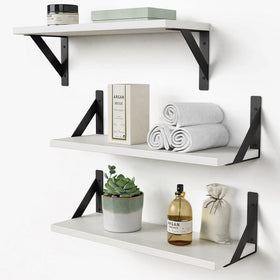 Forbena white floating shelves set3 over-toilet display maximizes small bathrooms