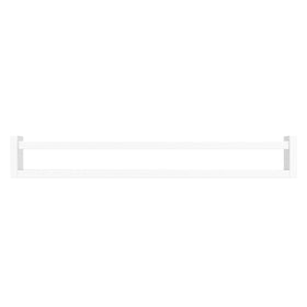 Forbena white wall shelves mounted upside down for creative display.