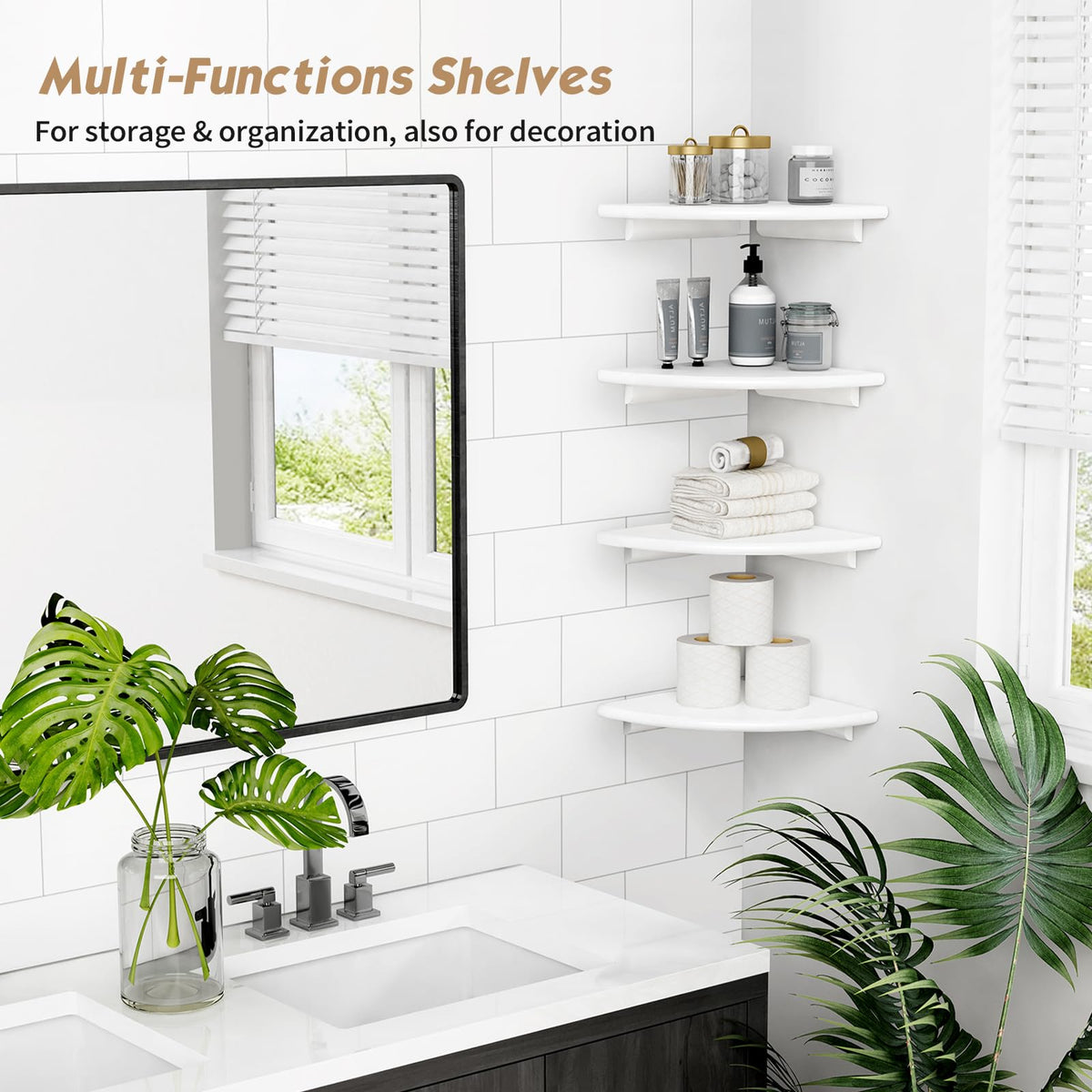 Forbena wood floating shelves natural paulownia for lightweight, attractive decor.