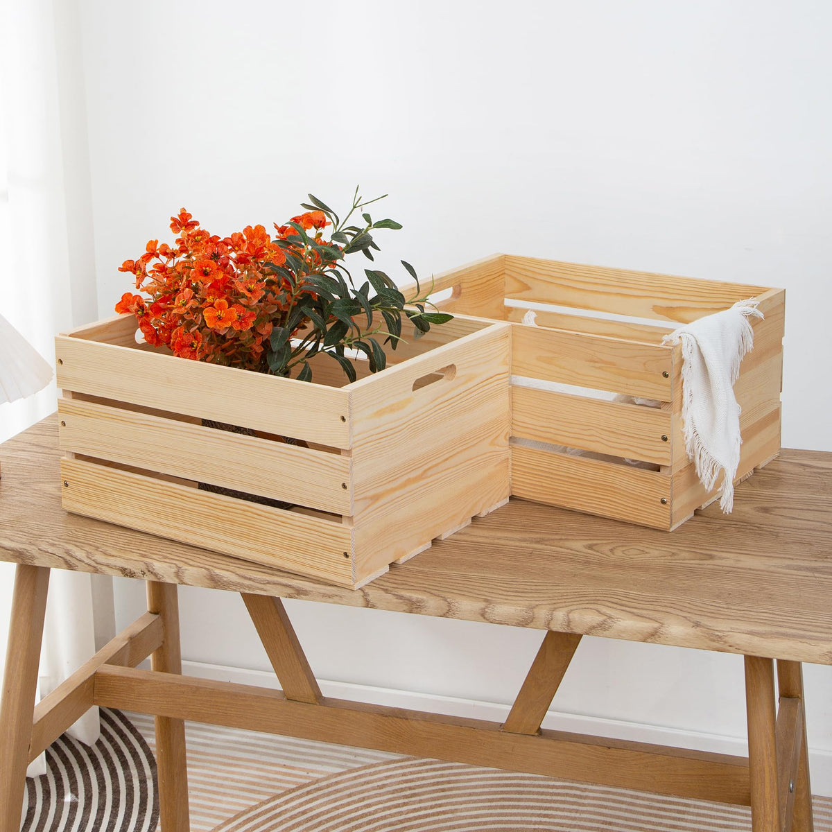 FORBRADS home-office setup features the crate as a neat storage accent.