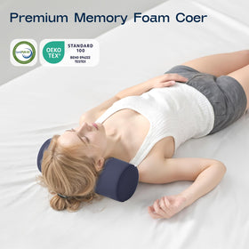 Forcanby neck roll pillow washable cover being removed for cleaning