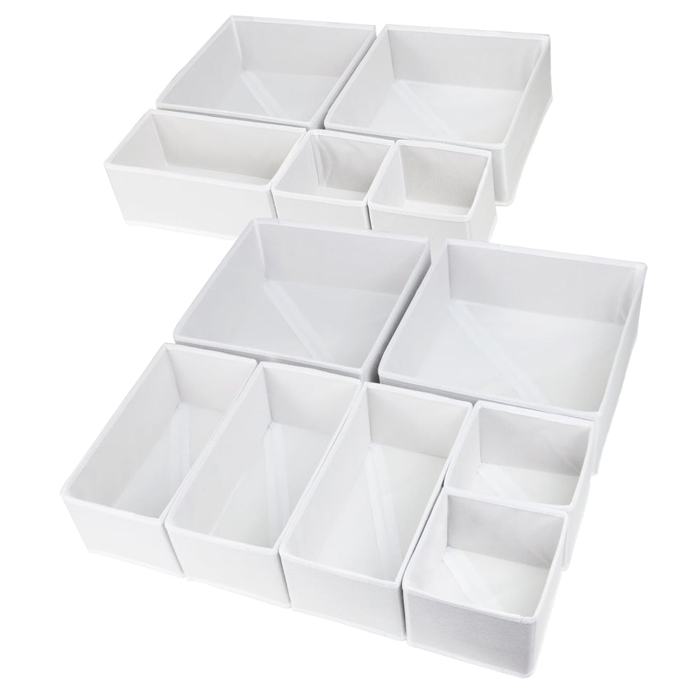 Fordonral 12-pack white drawer organizers keeping underwear neatly stored.