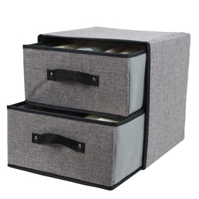Fordonral linen closet organizer with two drawers in gray stores underwear neatly.