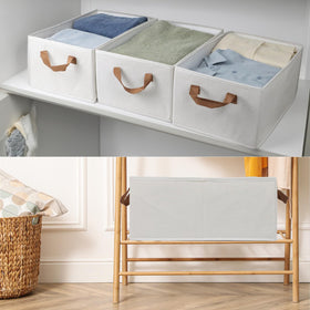 Fordonral storage bin used for clothing, toys, and books.