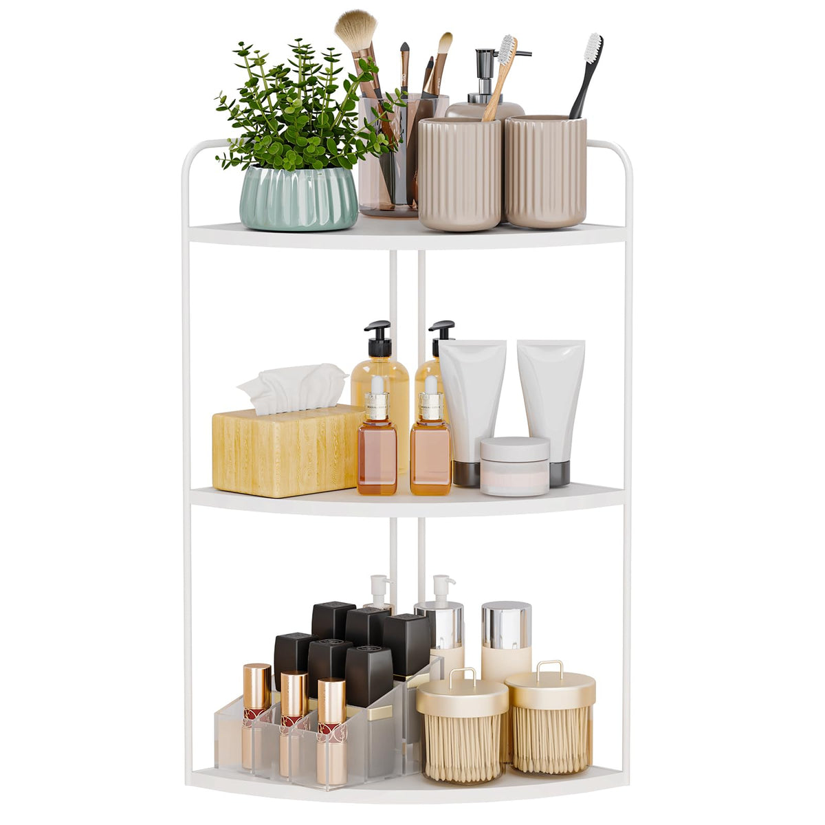 Forest Angle bathroom counter organizer assembly view showing easy setup and sleek style