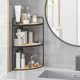 Forest Angle bathroom organizer with anti-skid pads protects surfaces