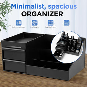 Forest Angle bathroom counter organizer provides ample space to declutter surfaces