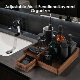 Forest Angle Bourbon Brown organizer compact storage for perfumes and cosmetics.