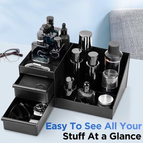 Forest Angle cosmetics storage offers large capacity for makeup and skincare essentials