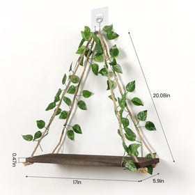 Forest Angle hemp rope decor shelf adds rustic charm while supporting lightweight displays.