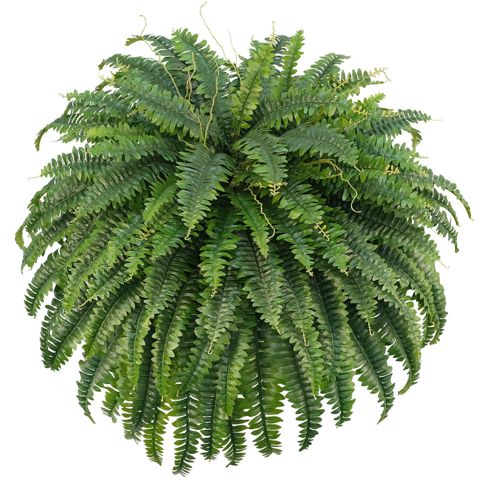 FOREST PRINCE 50in artificial Boston fern for durable outdoor decor.