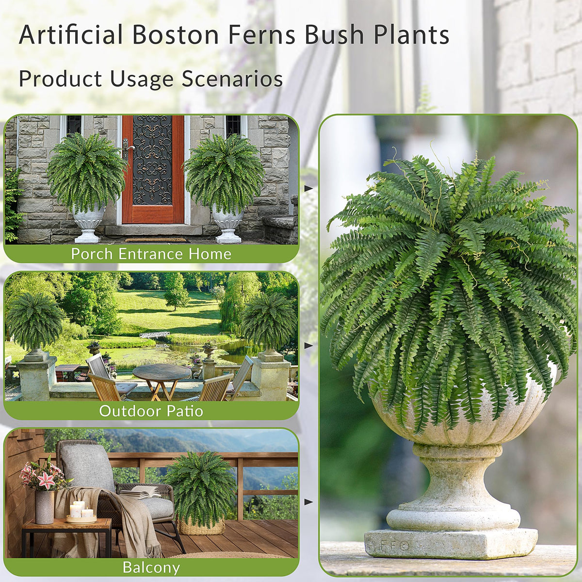 FOREST PRINCE easy-care fern requires no watering, quick dusting.