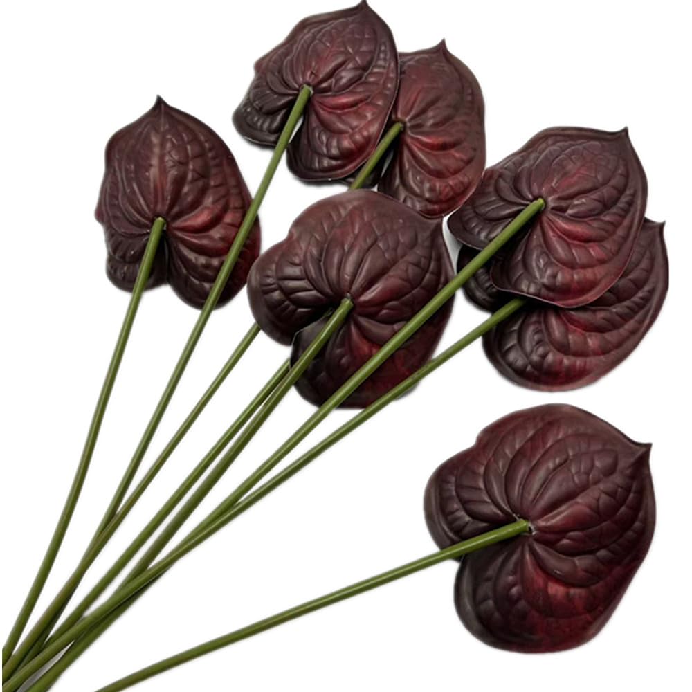 Forestmistry burgundy anthurium centerpiece on a table