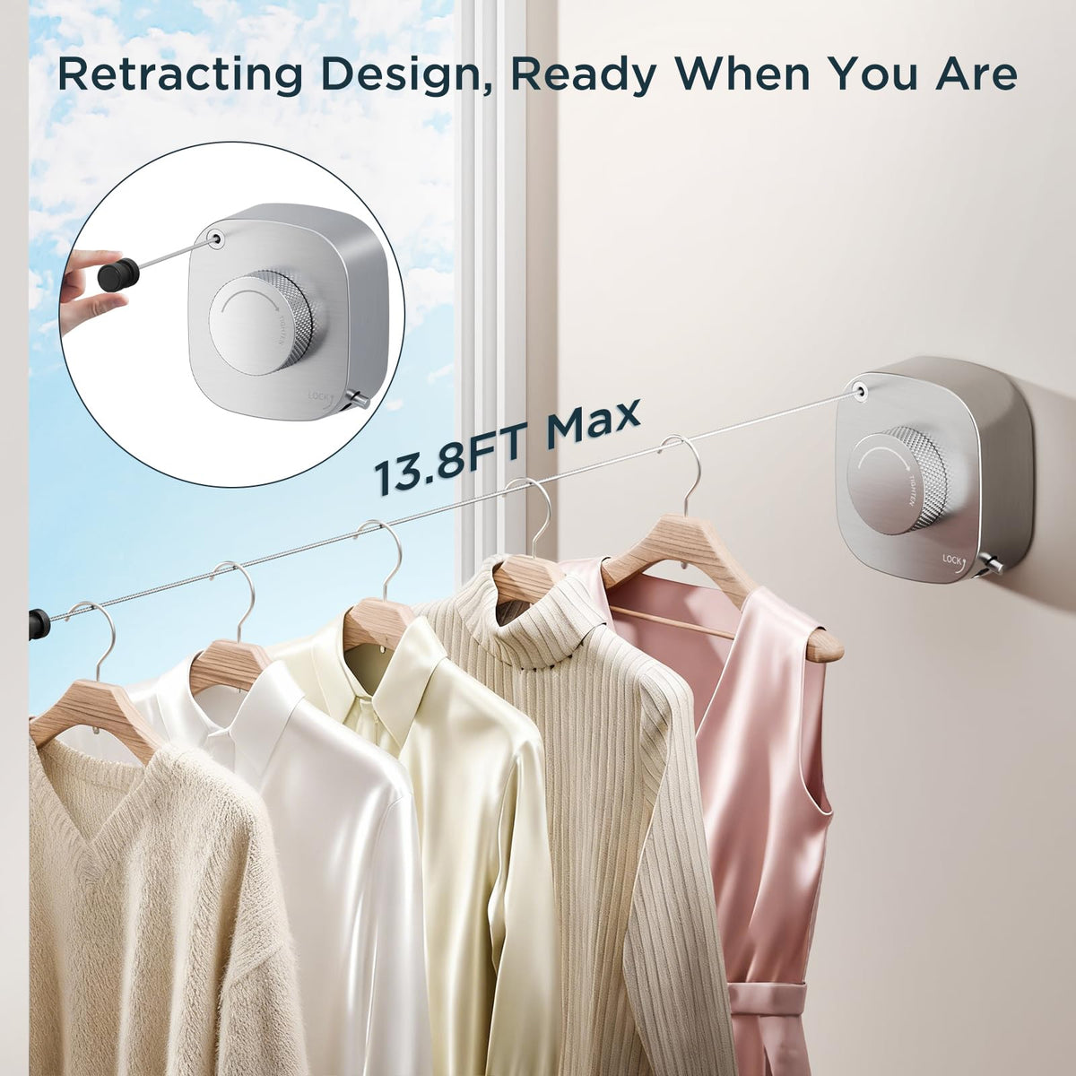 FORIOUS taut-line display demonstrating no-sag performance across full length