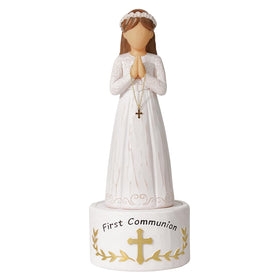 Formiele First Communion girl figurine with keepsake box; cherished memory display.