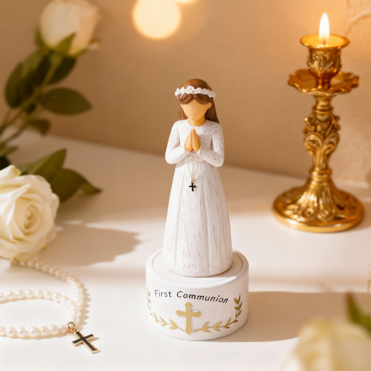 Keepsake box opens to store rosaries, jewelry, or notes.