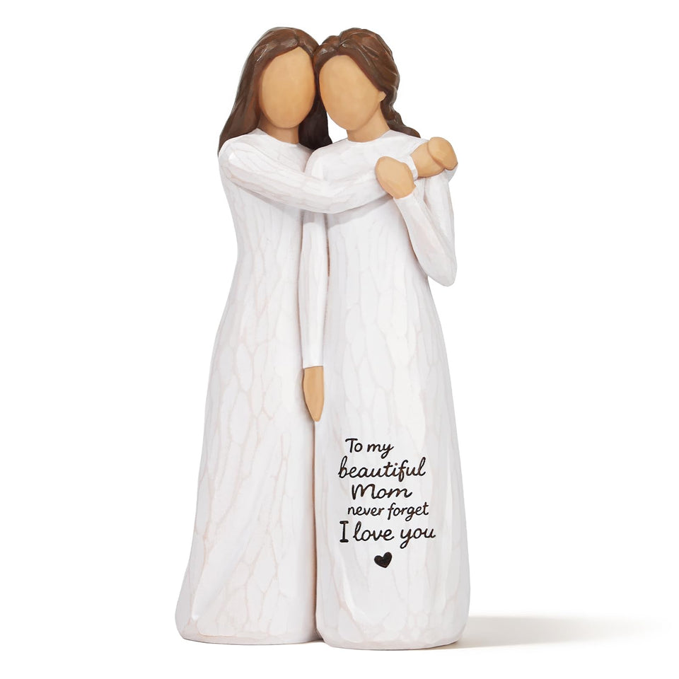 Formiele mom-daughter embrace figurine, a heartfelt keepsake for Mother's Day.