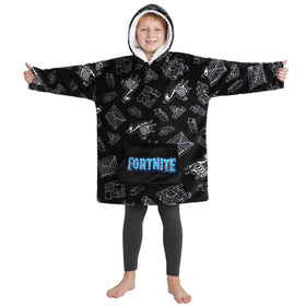 Fortnite Blanket Hoodie design on a teen, ideal for casual wear and fandom display.