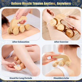 Fortuning's JDS wooden roller massager helping release tension after a long day