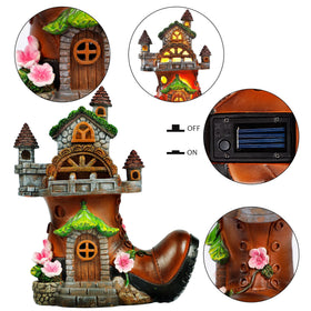 FORUP detailed boot fairy house features steps and windows