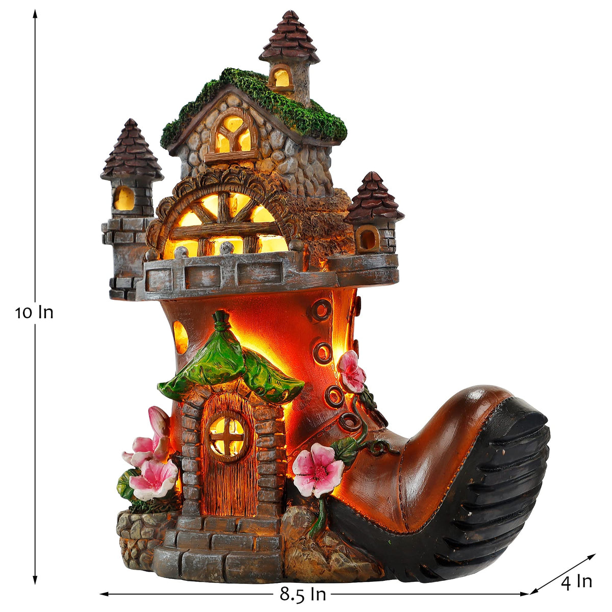 FORUP solar-powered fairy house light enhances nighttime garden ambiance