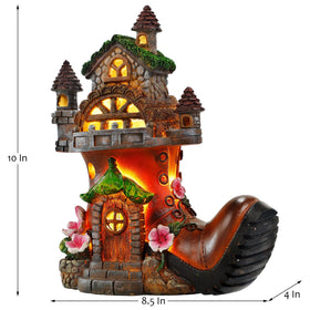 FORUP solar-powered fairy house light enhances nighttime garden ambiance