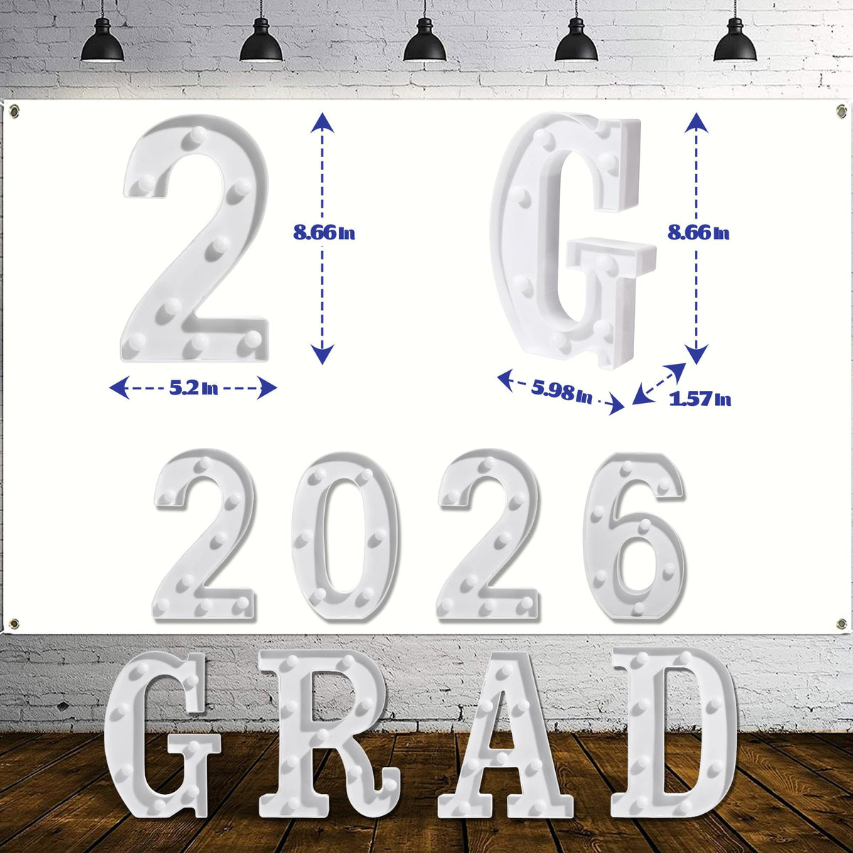 Forwe grad 2026 white acrylic lights create a modern ambiance