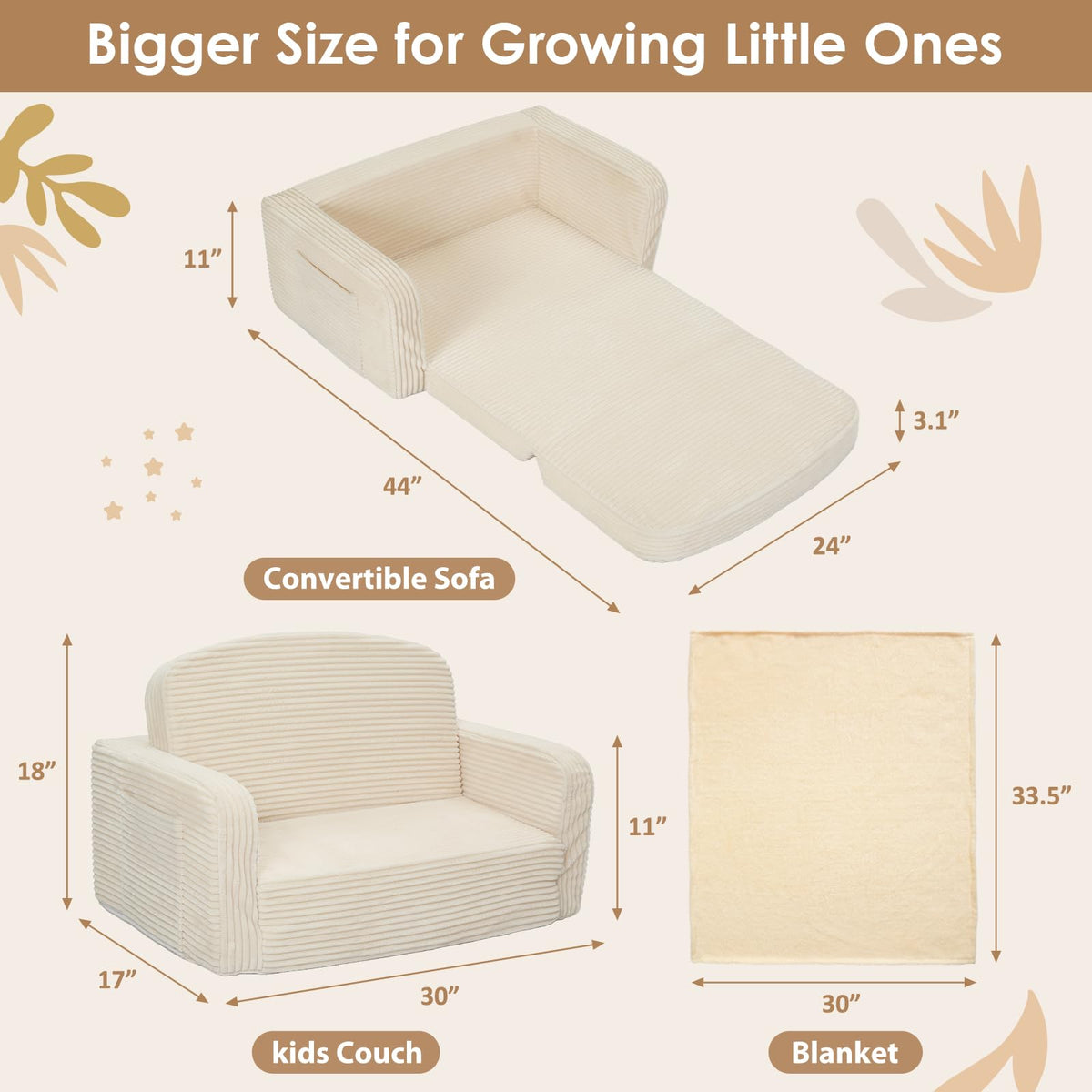 Foryoomi cream color blends with modern kid rooms.