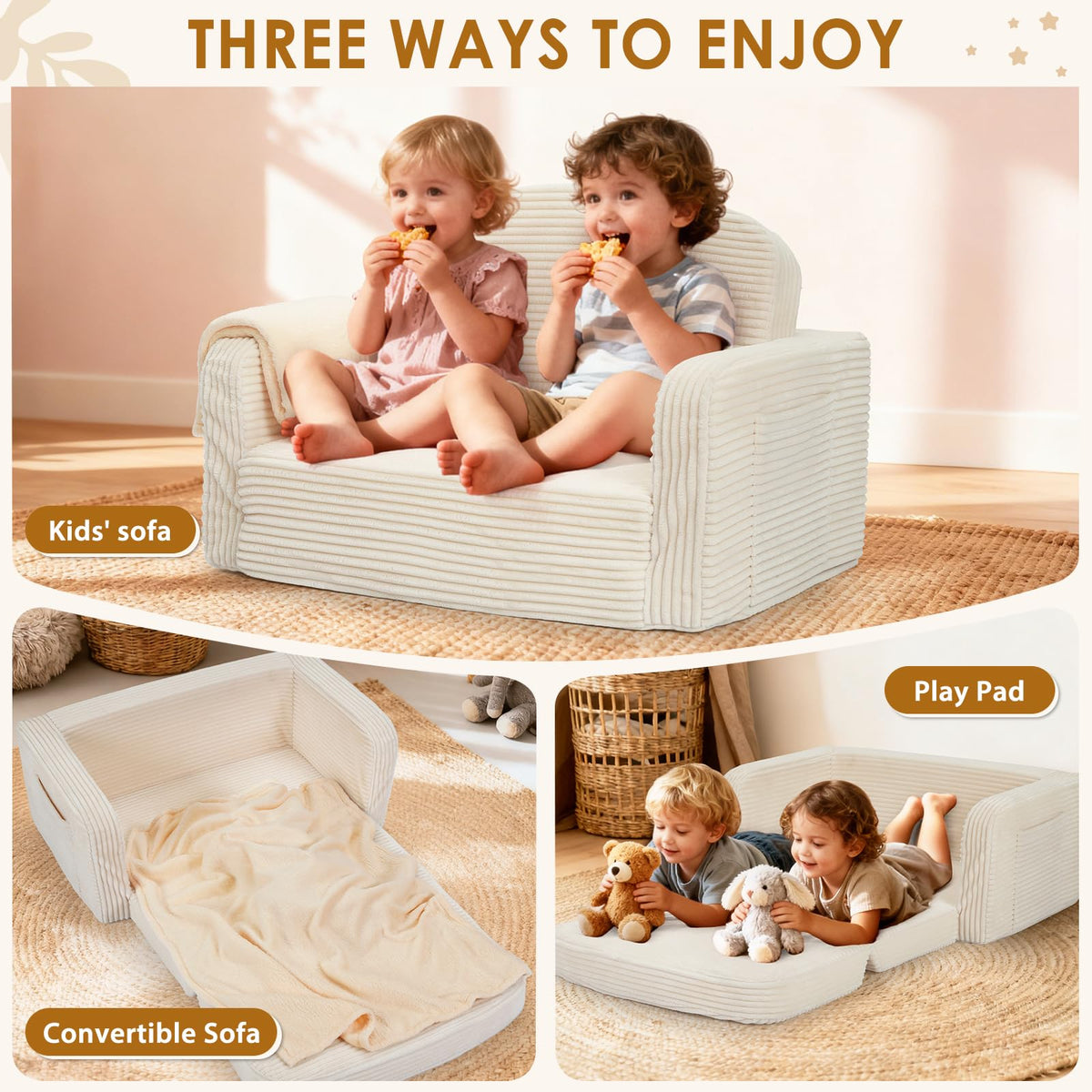 Foryoomi high-density rebound sponge seat supports growing children comfortably.