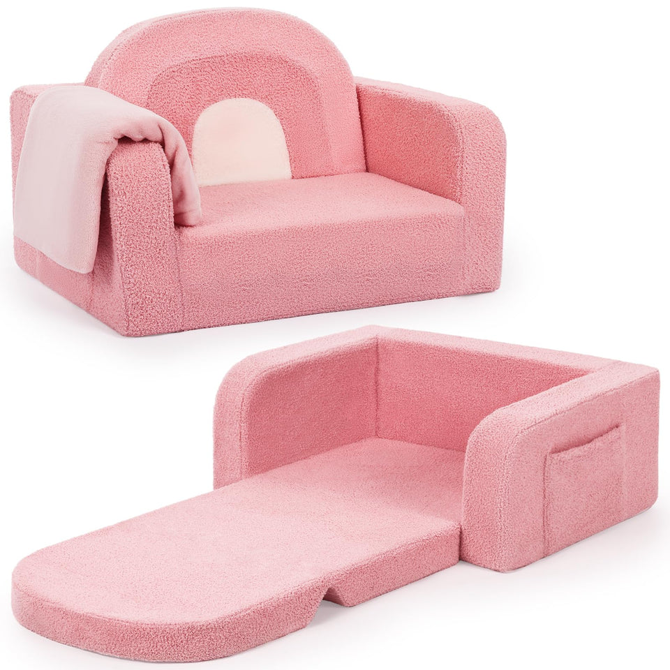 Foryoomi Kids Couch rainbow design offers cozy seating for reading and play.