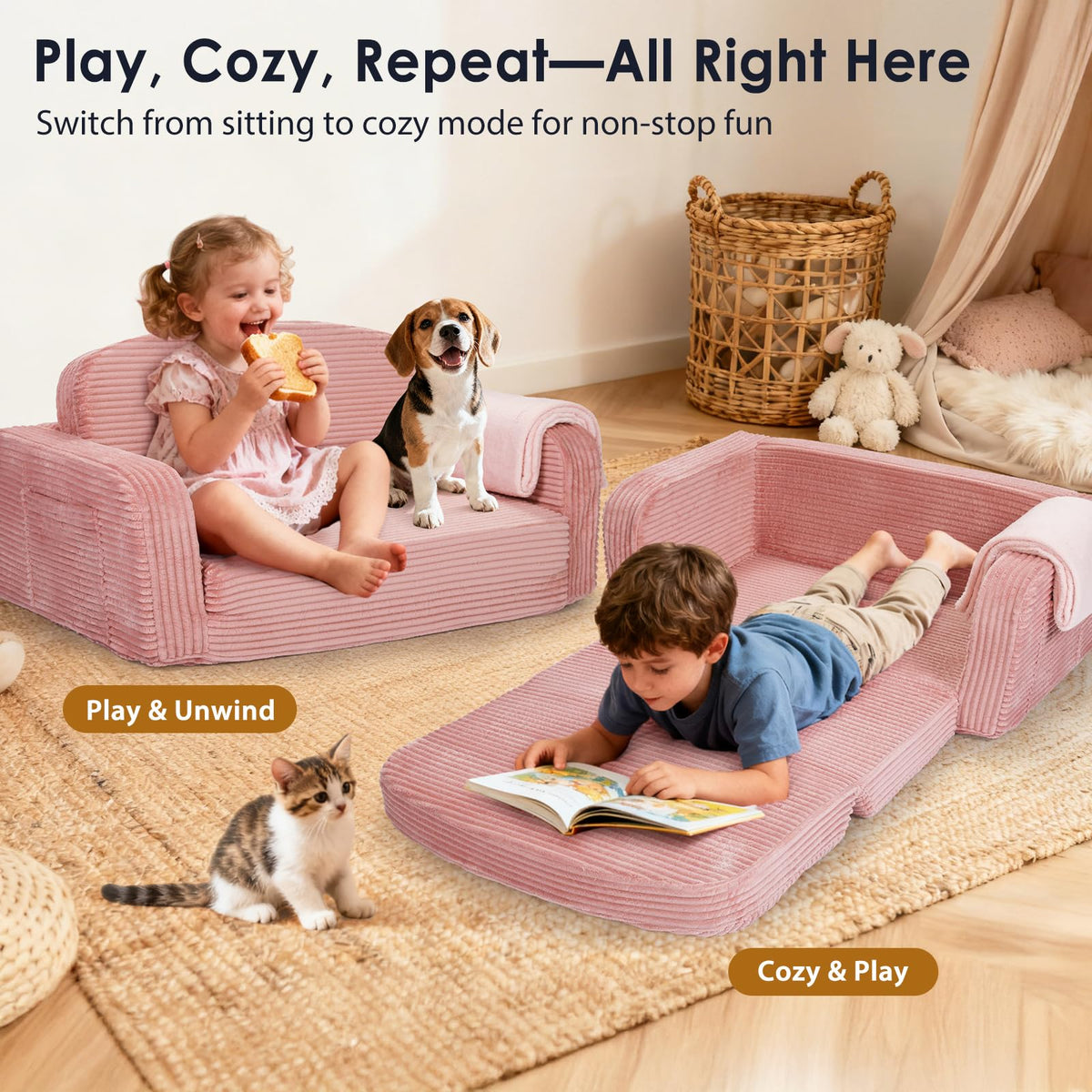 Foryoomi side-pocket feature keeping toys within reach during play.