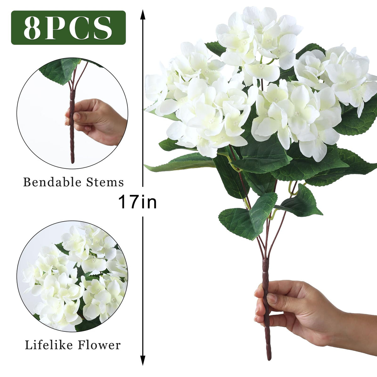 FOTEEWL waterproof hydrangea blooms, durable in any weather.