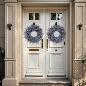 FOTEEWL eucalyptus lavender wreath ideal for farmhouse style and outdoor display.