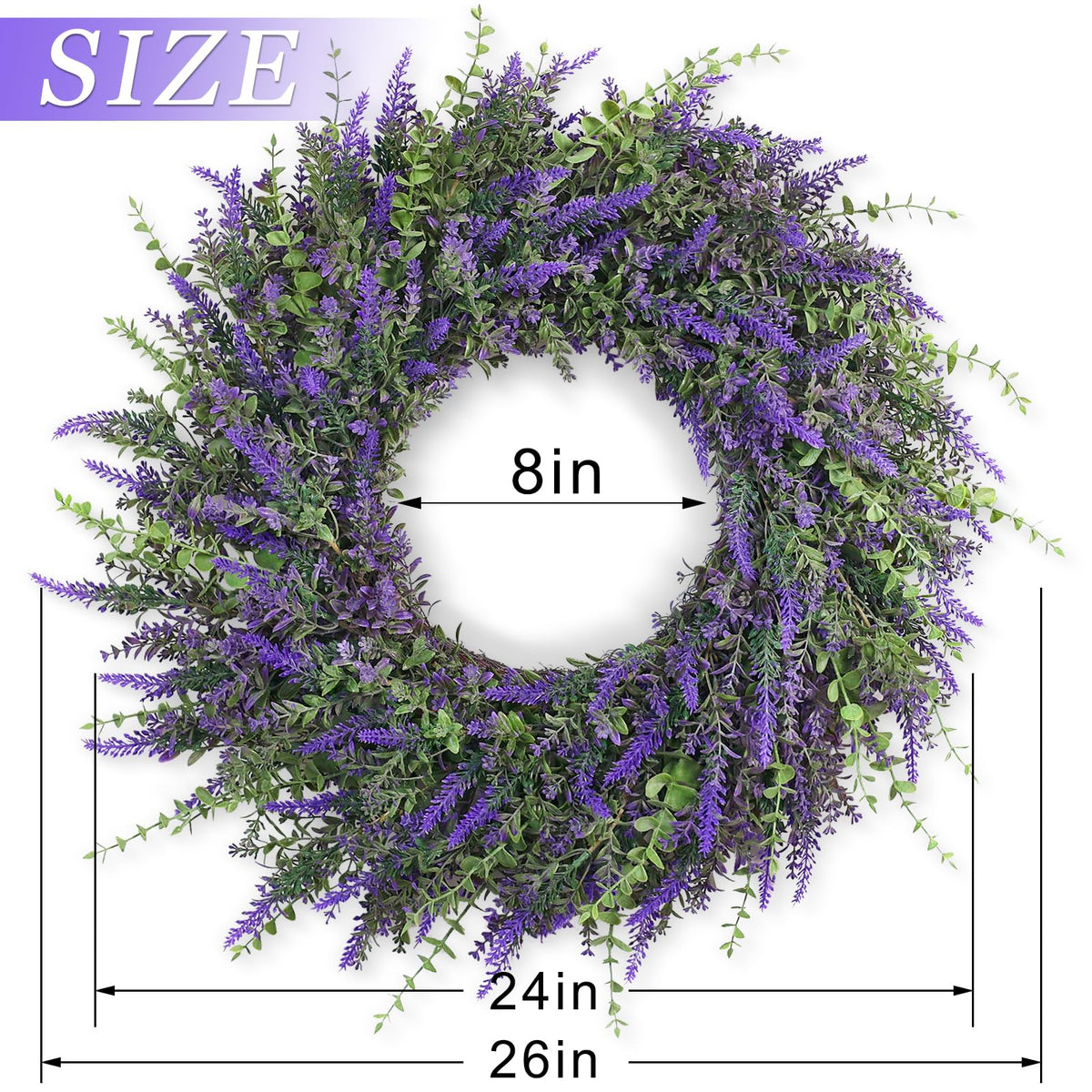 FOTEEWL 26in wreath stays vibrant outdoors with weatherproof materials.