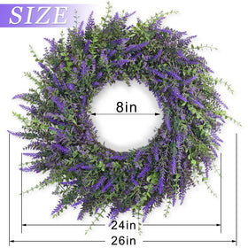 FOTEEWL 26in wreath stays vibrant outdoors with weatherproof materials.