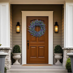 FOTEEWL 26in eucalyptus and lavender wreath for wall decor with natural charm.