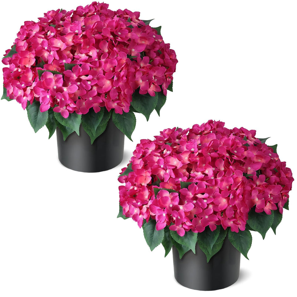 FOTEEWL artificial hydrangea topiary two-sets outdoors for vibrant curb appeal