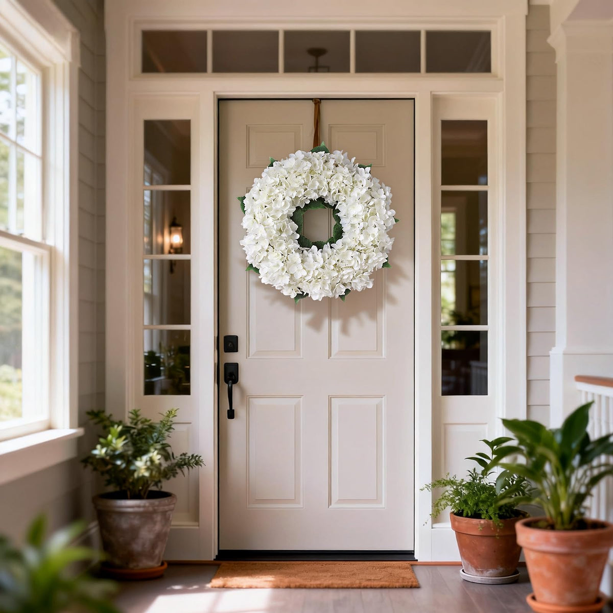 FOTEEWL wreath office entry decor creates inviting hallway focal point.
