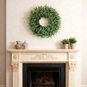 FOTEEWL dense full-bloom eucalyptus wreath for living room ambiance