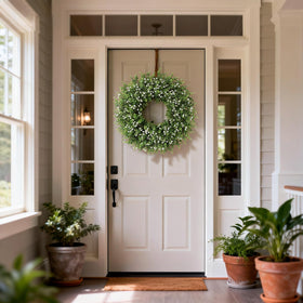 FOTEEWL window-friendly eucalyptus wreath with greenery accent