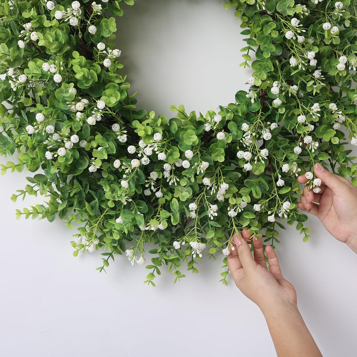 FOTEEWL front door wreath in farmhouse style for entryway charm