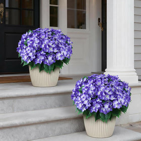 FOTEEWL hydrangea 8 bundles outdoor bouquet purple close-up view.