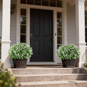 FOTEEWL lavender and green boxwood accents on topiary for calming ambiance.