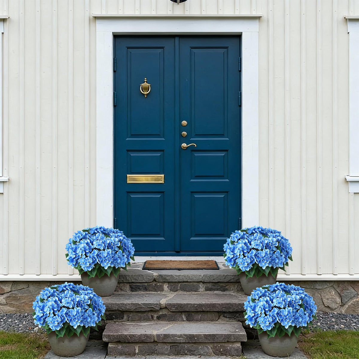 FOTEEWL blue hydrangea bouquet enhances outdoor spaces.