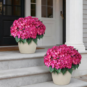 FOTEEWL Rose Red artificial hydrangea bouquet, vibrant frontline entrance accent.