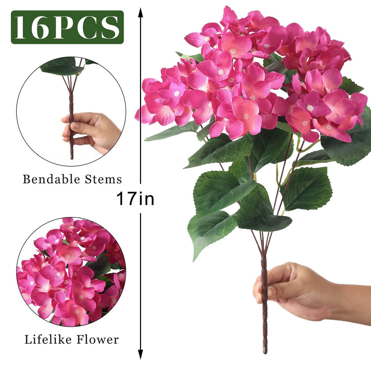 FOTEEWL UV-resistant hydrangea flowers withstand outdoor exposure without fading