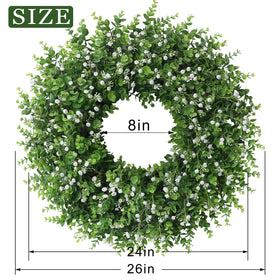 FOTEEWL waterproof and sun-resistant eucalyptus wreath suitable for outdoor use