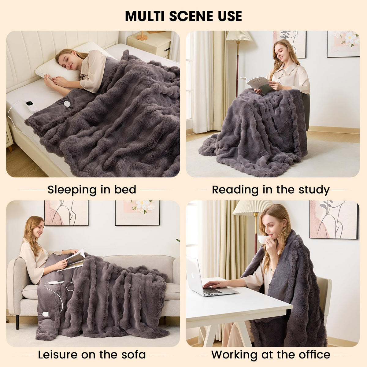 Fotgear heated blanket ETL safety badge emphasizing radiation-free warmth