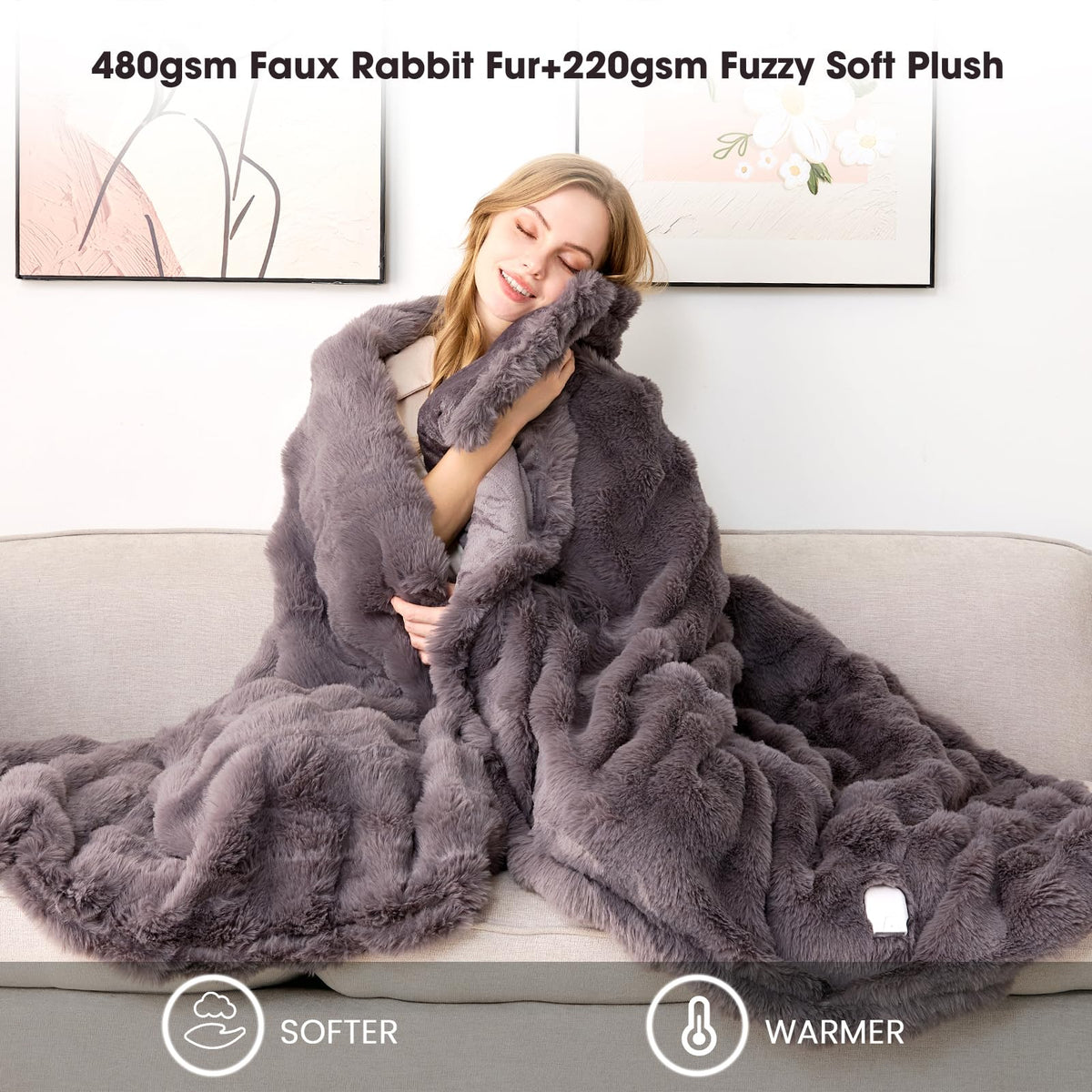 Fotgear heated blanket soft plush fabric highlighting cozy texture