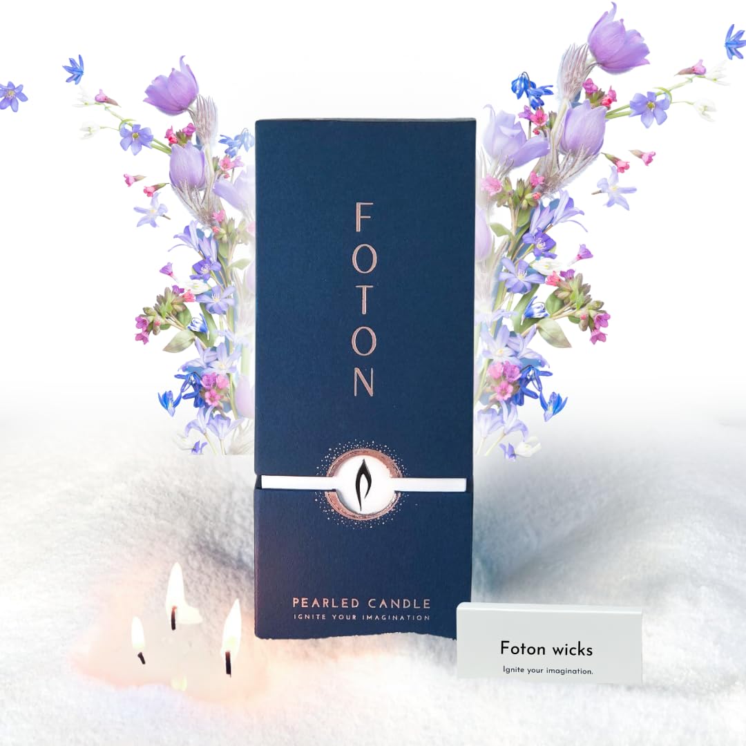 Foton Pearled Candle 18 oz with Breezy Blanket scent, clean-burning luxury.